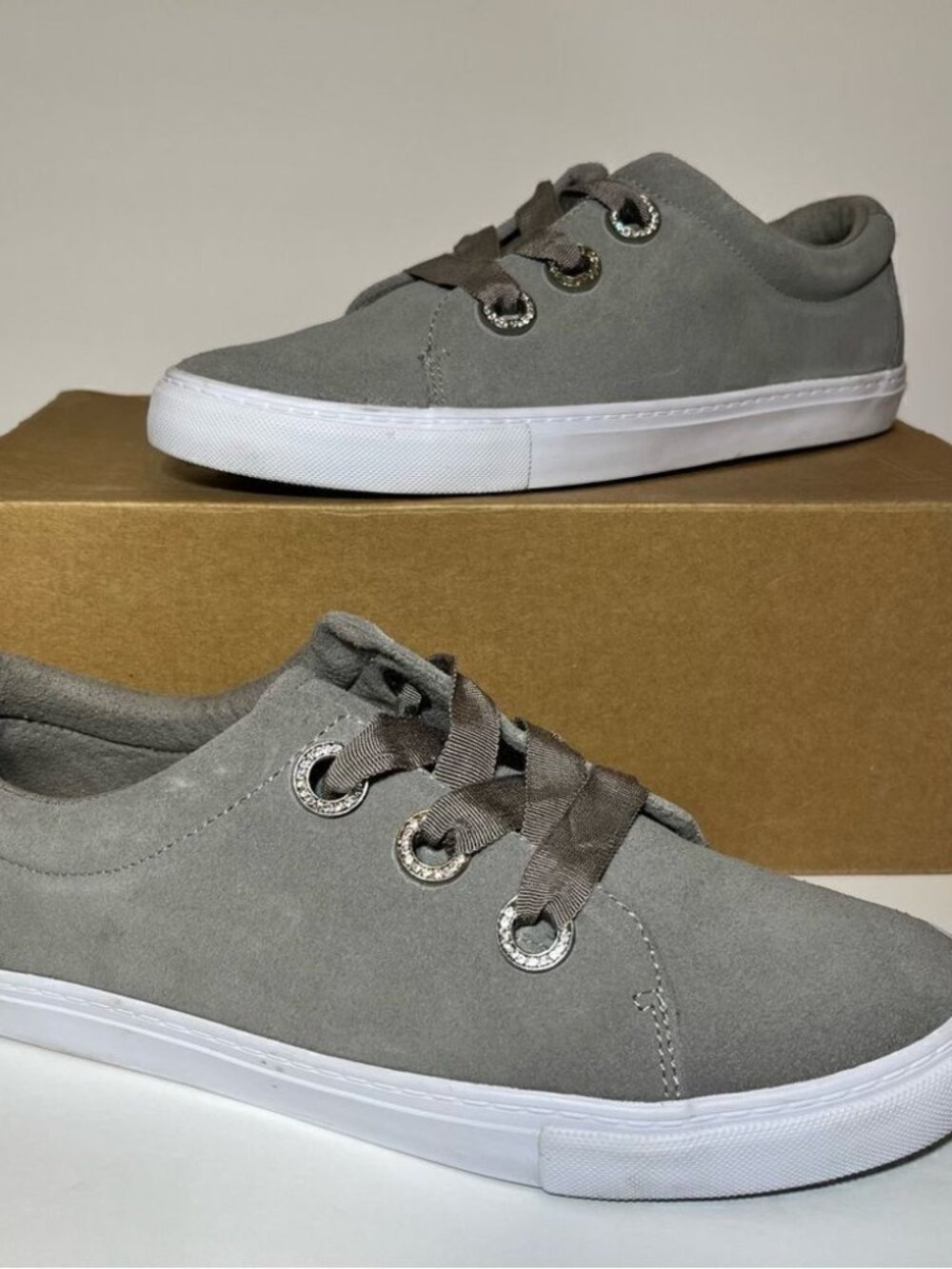Isaac Mizrahi SOHO Grosgrain Lace-Up Suede Sneaker
